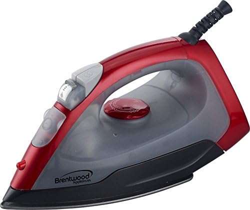 New Brentwood Appliances Steam Dry Spray Clothes Iron Red, See Through Water Compartment