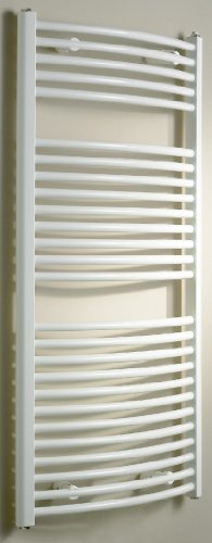 Schulte H6435121 04 Design Heizk&ouml;rper M&uuml;nchen rund mit Mittelanschluss, H1215 x B600 mm, 758 Watt, Stahl Pulver beschichtet, wei&szlig;