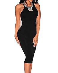 Sexy Sleeveless Open-Back Summer Polyester/Spandex Bandage Dress/Club Dress/Party Dress/Midi Dress 