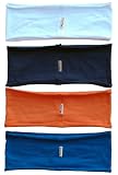 4-pack hBand Chakra stretchy yoga headband (navy, white, orange blue)