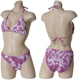 SABREE Tie Dye String Halter Bikini (Purple), Purple Tie Dye, Large, S5925101/S5925202