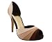 LAYERED COLORBLOCK PEEP TOE HEEL