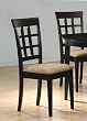Set Of 2 Contemporary Style Cappuccino Finish Wood Dining Chairs