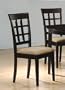 Coaster Contemporary Style Dining Chairs, Cappuccino Wood Finish, Set of 2