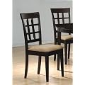 Coaster Contemporary Style Dining Chairs, Cappuccino Wood Finish, Set of 2