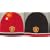 OFFICIAL MANCHESTER UNITED REVERSIBLE RED WHITE & BLACK CRESTED BEANIE HAT