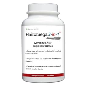 Hairomega 3-in-1 Dht-blocking, Nutrient Providing, Circulation Improving Hair Loss Supplement