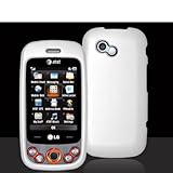 White Rubberized Snap-On Hard Skin Case Cover for LG Neon 2 II GW370 Phone  ....