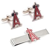 Los Angeles Angels Cufflinks and Tie Bar Gift Set