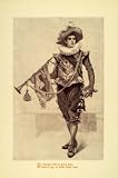 1895 Print Minstrel Trumpet Renaissance Collar Musical Instrument Trumpeter - Original Color Print