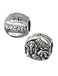 Silver Reller Las Vegas NV Sphinx & Pyramid Bead Charm 13467