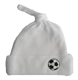 White Knotted Baby Hat with Soccer Ball