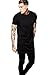 Valley Railway Mens Black Long T-Shirt Hipster Hip-hop Street T-Shirt US Sizes (S)