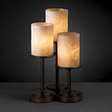 Justice Design CLD-8797-10-DBRZ, Clouds Dakota 3 Way Glass Torchiere Table Lamp, 3LT, 180w, Bronze