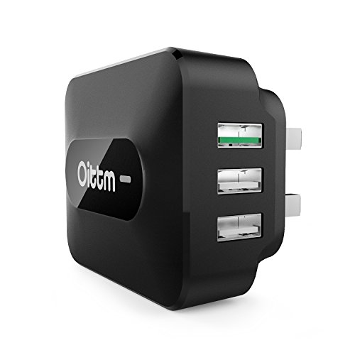 Quick charge 3.0, oittm 25w 3-port usb travel wall charger qc3.0 …