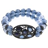Blue Moon Beaded Pendant Bracelet