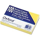 Oxford(R) Colored Recycled Index Cards, Unruled, 4in. x 6in., Canary, Pack Of 100