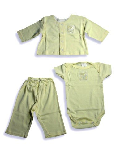 Little Giraffe - Newborn Baby Boys/Girls, 3-Piece Pant Set, Yellow (Size 6Months)