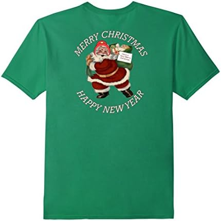 Men's FIREMAN CHRISTMAS T-SHIRT, FIREFIGHTER SANTA CLAUS T-SHIRT.  Medium Kelly Green