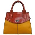 Fashion Shoulder / Tote Handbag Yellow & Dark Orange & Cream