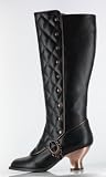 Thundra Polyurethane Quilted Vintage Retro Boots w/ ABS Heel & Studs-Women
