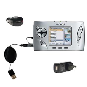 Click here to buy Retractable USB Hot Sync Compact Kit with Car and Wall Charger for the Archos Gmini 400 -... by Gomadic for the Archos Gmini 400.