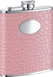 Annabella Light Pink Synthetic Leather 6oz Flask - VF1179