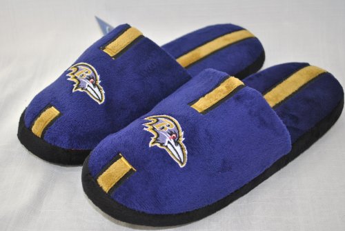 Baltimore Ravens NFL striped Logo Slide Slipper large Mens