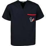 Scrub Dudz Houston Texans Solid Print Scrub Top Small
