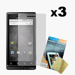 Three LCD Screen Guards / Protectors for Motorola Droid A855