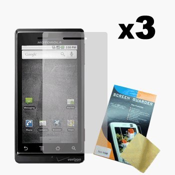 Cell Phones & Service — Three LCD Screen Guards / Protectors for Motorola Droid A855