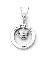 Serve One Another in Love Necklace in Sterling Silver