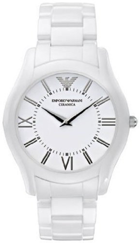 Emporio Armani Super Slim Analog Quartz White Ceramic Mens Watch AR1442