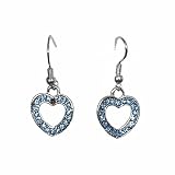 Earrings - E99 - Small Crystal Hearts ~ Lt. Sapphire (Blue)