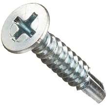 Zinc Plated Steel Self Drillling Screw, Flat Head, Phillips Drive