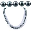 Single Strand 18 Inch 8MM Black Shell Pearl Necklace