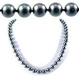 Single Strand 18 Inch 8MM Black Shell Pearl Necklace