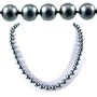 AugustinaJewelry Single Strand 18 Inch 8MM Black Shell Pearl Necklace