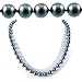 AugustinaJewelry Single Strand 18 Inch 8MM Black Shell Pearl Necklace