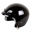 3/4 DOT OPEN FACE MOTORCYCLE HELMET GLOSS BLACK (Large)