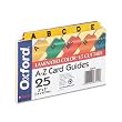 Oxford Laminated Index Card Guides, Alpha, 1/5 Tab, Manila, 3 x 5 Inches, 25 per Set (03514)