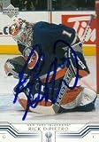 Rick DiPietro Autographed/Hand Signed Hockey Card (New York Islanders) 2001 Upper Deck #108