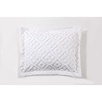 Stylemaster Diamond Tufted Chenille Sham Standard, White