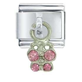 Butterfly Pink Animals Italian Charms Bracelet Link by Pugster
