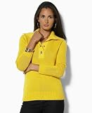 Lauren by Ralph Lauren Sweater, Aleksandra Cotton Turnlock Golden Yellow L