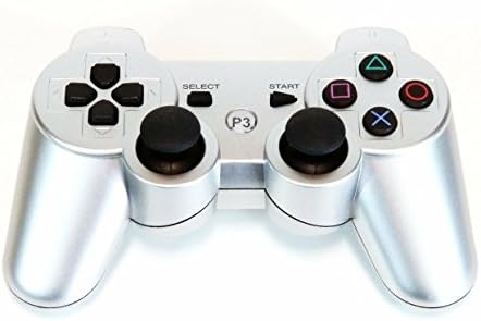 FULY Wireless Bluetooth Double Vibration Gamepad Gaming Controller for Ps3 (Silver)
