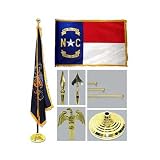 North Carolina 4ft x 6ft Flag telescoping Flagpole Base and Tassel