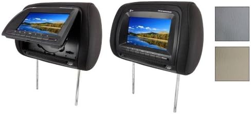 7" Dual Dvd Headrests Tan / Grey / Black-by-Accele