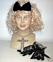 80s Madonna Fancy Dress Wig, Cross & Gloves Kit