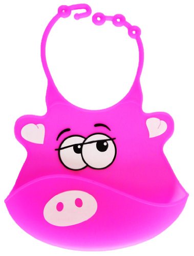 よだれかけ 防水 エプロン スタイ おもしろ ベビー ビブ 赤ちゃん bib シリコンゴムなので使い勝手抜群！ 【ブタさん】